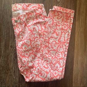 Paisley rockstar old navy jeans Sz 10 EUC salmon